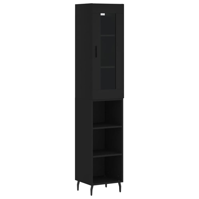 Dulap înalt, negru, 34,5x34x180 cm, lemn prelucrat WALTI