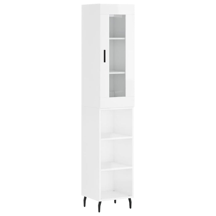 Dulap înalt, alb extralucios, 34,5x34x180 cm, lemn prelucrat WALTI