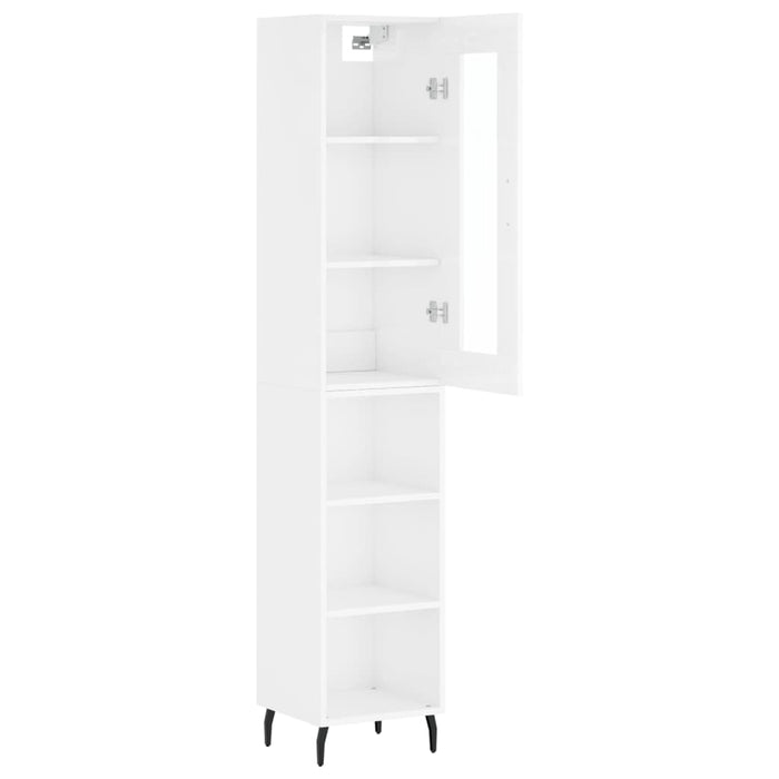Dulap înalt, alb extralucios, 34,5x34x180 cm, lemn prelucrat WALTI