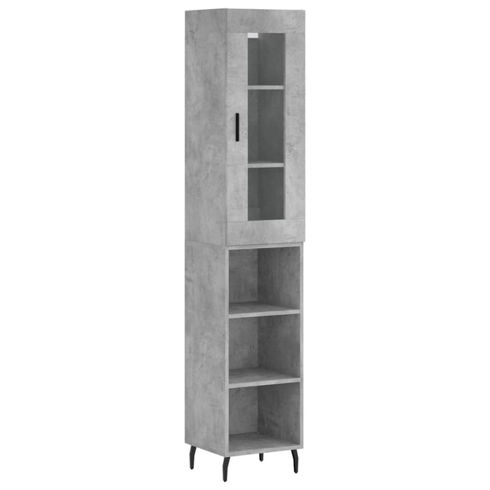 Dulap înalt, gri beton, 34,5x34x180 cm, lemn prelucrat - WALTI WALTI