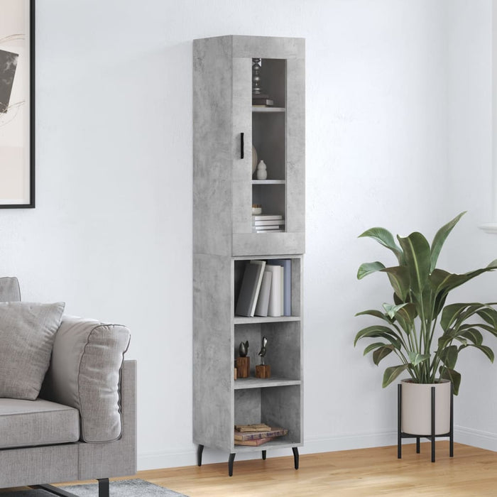 Dulap înalt, gri beton, 34,5x34x180 cm, lemn prelucrat - WALTI WALTI