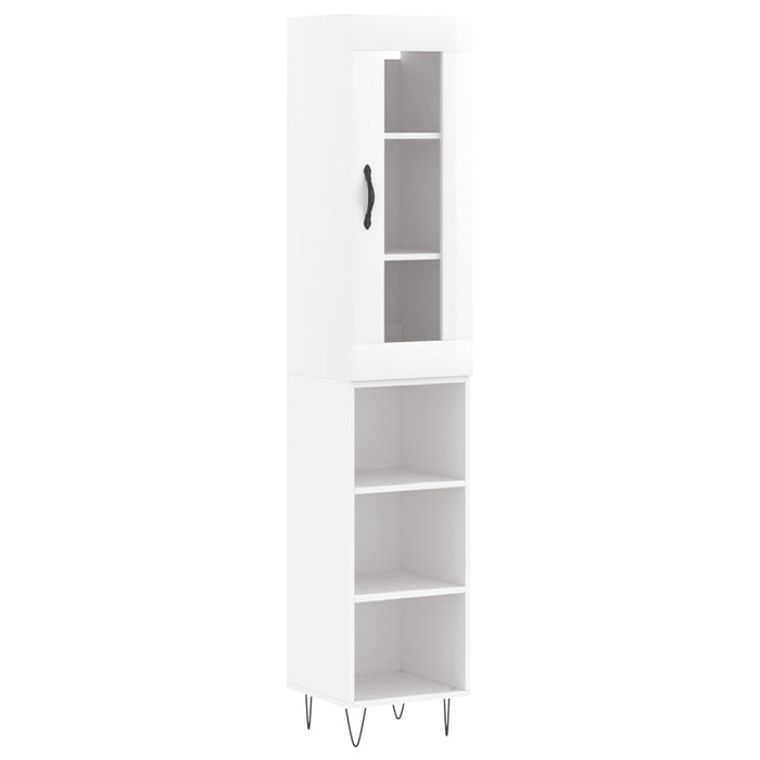 Dulap înalt, alb extralucios, 34,5x34x180 cm, lemn prelucrat WALTI