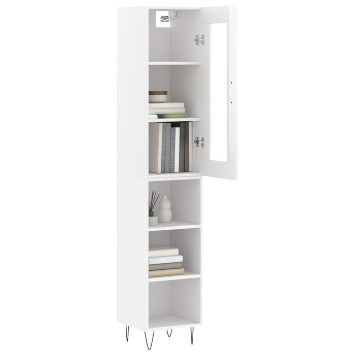 Dulap înalt, alb extralucios, 34,5x34x180 cm, lemn prelucrat WALTI