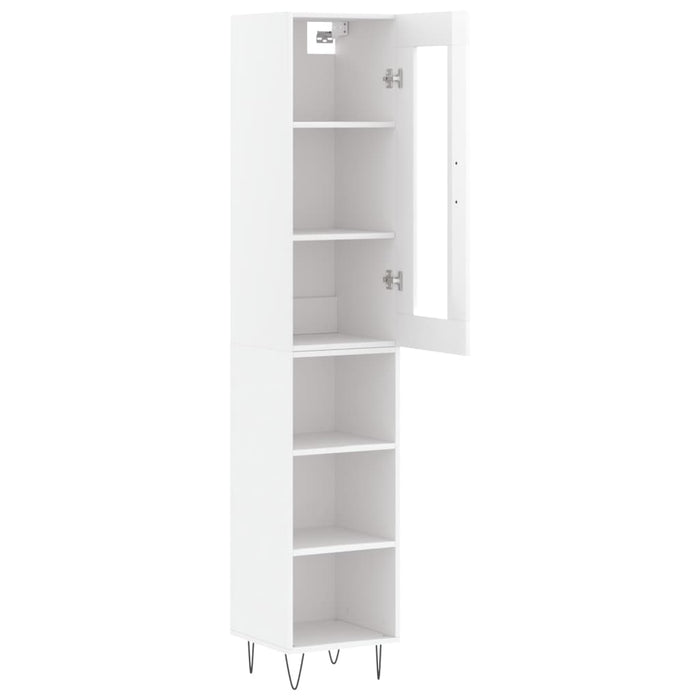 Dulap înalt, alb extralucios, 34,5x34x180 cm, lemn prelucrat WALTI