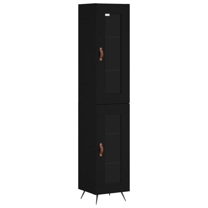 Dulap înalt, negru, 34,5x34x180 cm, lemn prelucrat WALTI