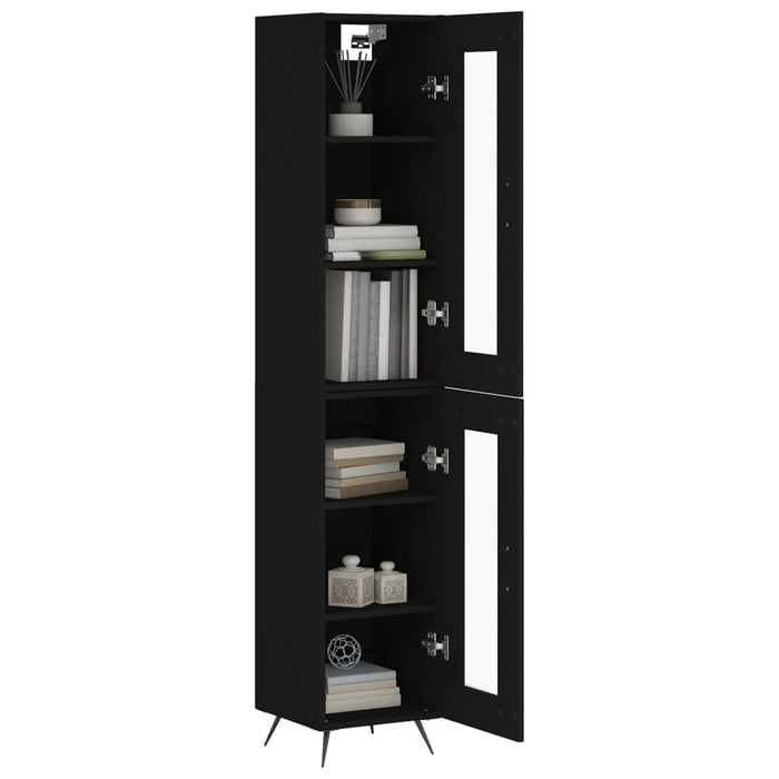 Dulap înalt, negru, 34,5x34x180 cm, lemn prelucrat WALTI