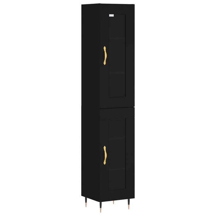 Dulap înalt, negru, 34,5x34x180 cm, lemn prelucrat WALTI