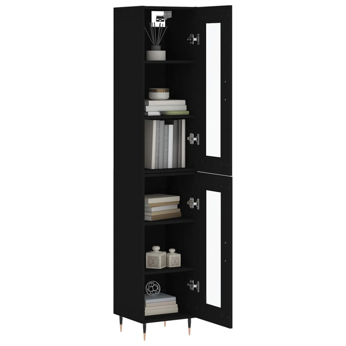 Dulap înalt, negru, 34,5x34x180 cm, lemn prelucrat WALTI