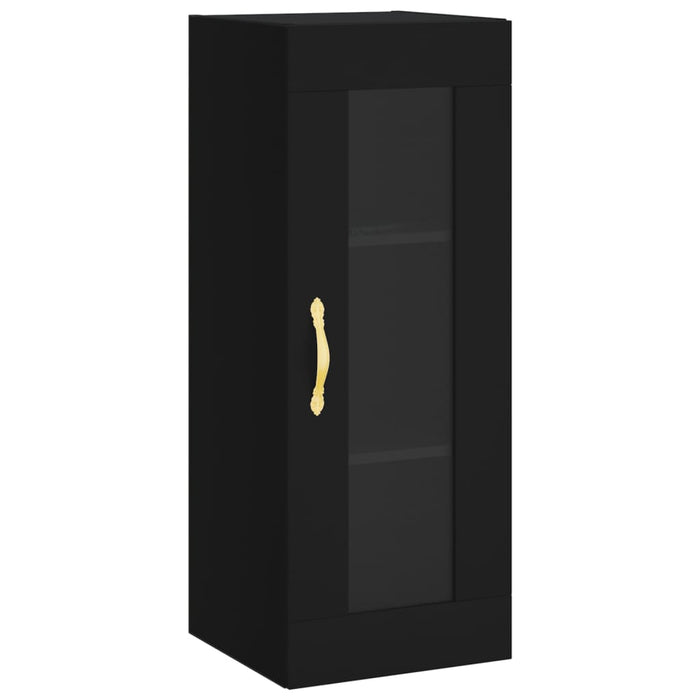 Dulap înalt, negru, 34,5x34x180 cm, lemn prelucrat WALTI