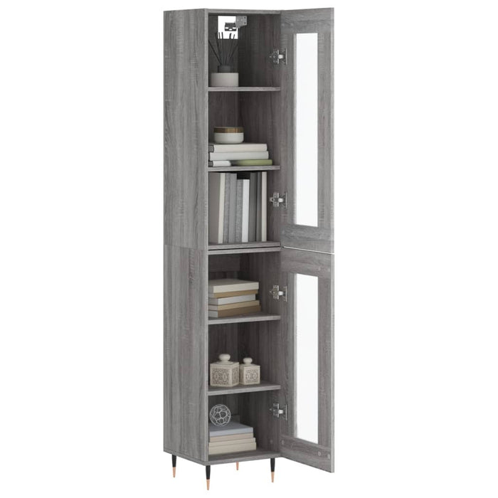 Dulap înalt, gri sonoma, 34,5x34x180 cm, lemn prelucrat WALTI
