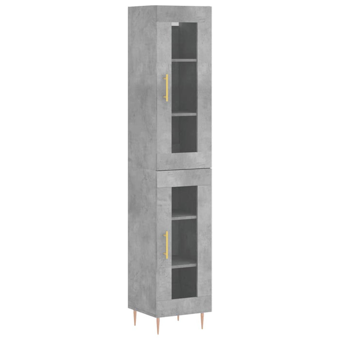 Dulap înalt, gri beton, 34,5x34x180 cm, lemn prelucrat - WALTI WALTI