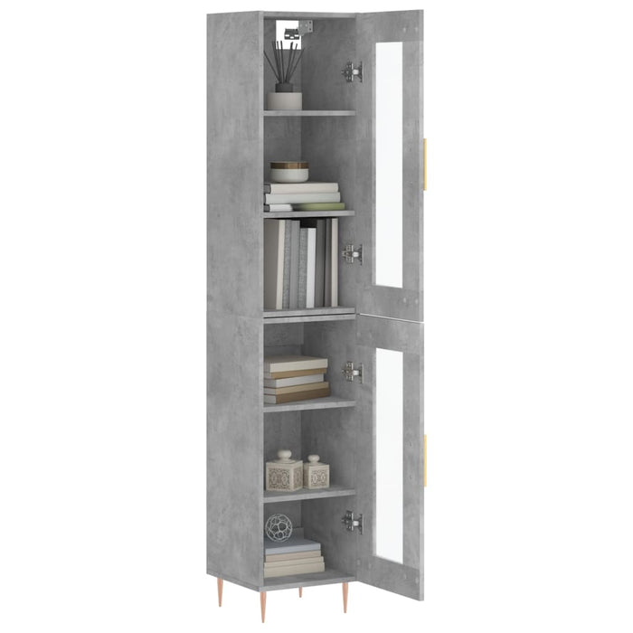 Dulap înalt, gri beton, 34,5x34x180 cm, lemn prelucrat - WALTI WALTI