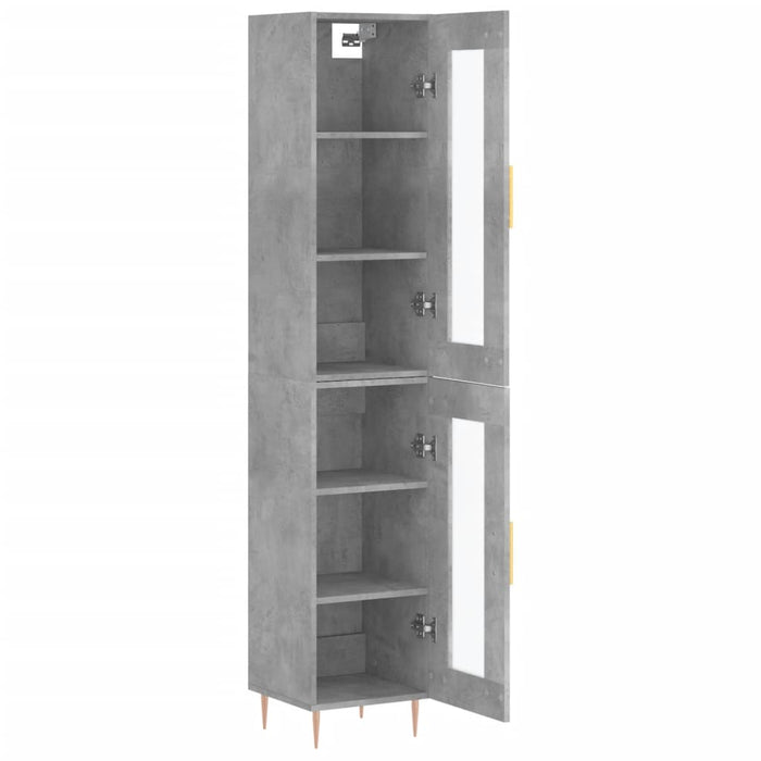 Dulap înalt, gri beton, 34,5x34x180 cm, lemn prelucrat - WALTI WALTI