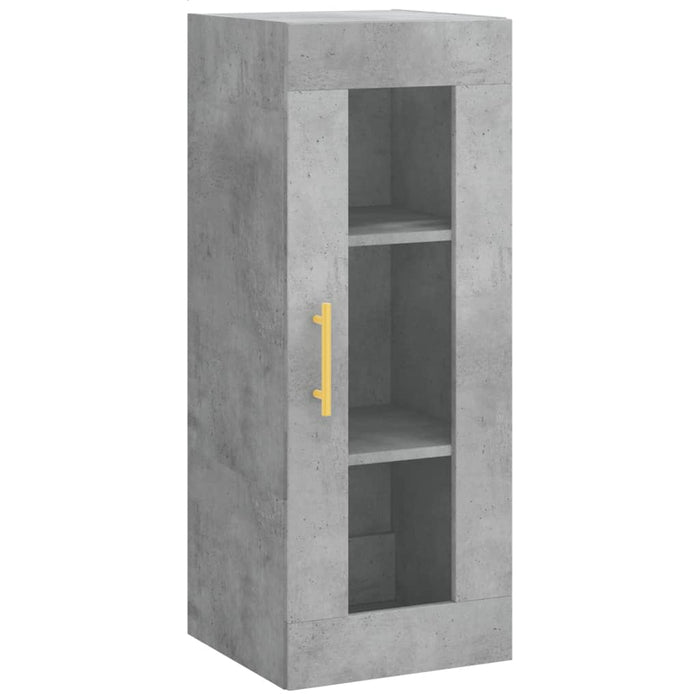 Dulap înalt, gri beton, 34,5x34x180 cm, lemn prelucrat - WALTI WALTI
