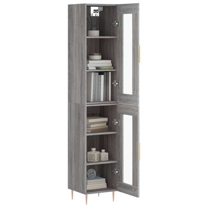 Dulap înalt, gri sonoma, 34,5x34x180 cm, lemn prelucrat WALTI