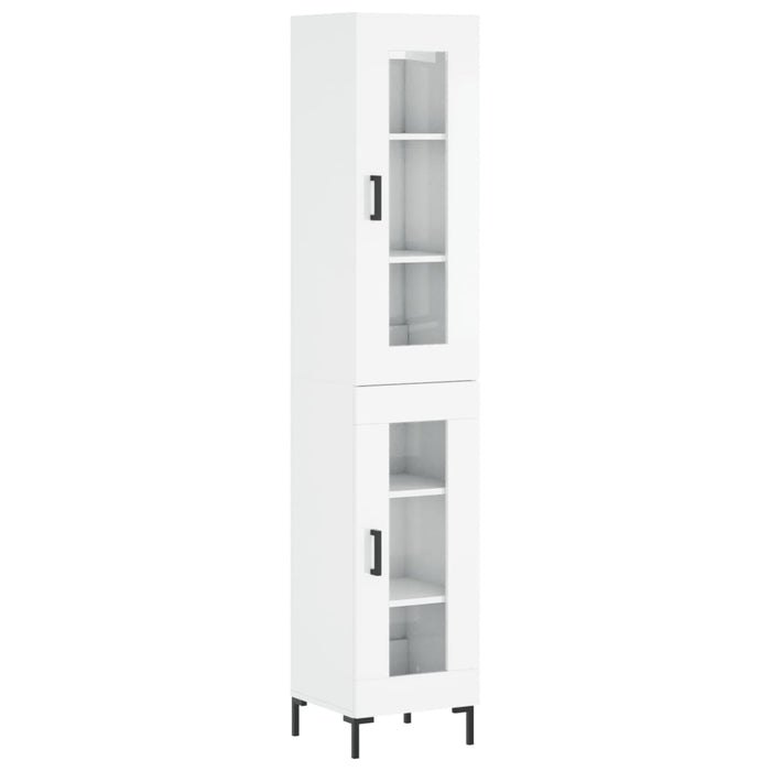 Dulap înalt, alb extralucios, 34,5x34x180 cm, lemn prelucrat WALTI