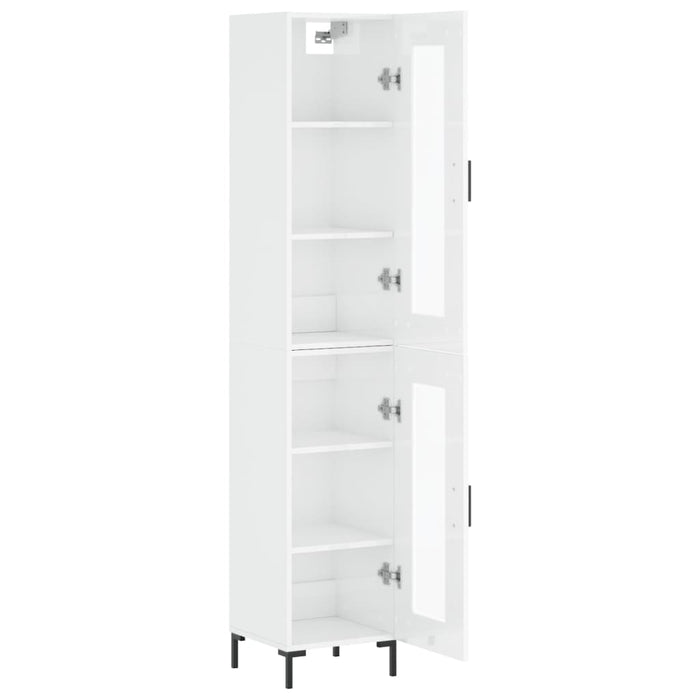 Dulap înalt, alb extralucios, 34,5x34x180 cm, lemn prelucrat WALTI