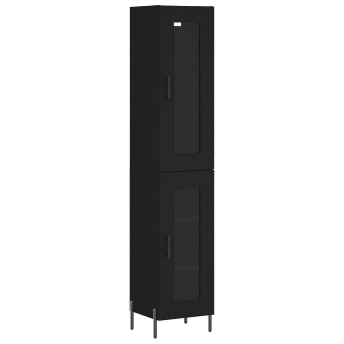 Dulap înalt, negru, 34,5x34x180 cm, lemn prelucrat WALTI