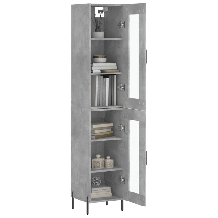 Dulap înalt, gri beton, 34,5x34x180 cm, lemn prelucrat - WALTI WALTI