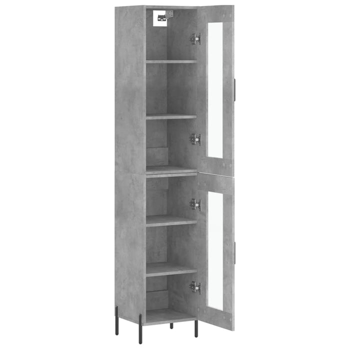 Dulap înalt, gri beton, 34,5x34x180 cm, lemn prelucrat - WALTI WALTI