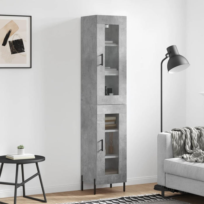 Dulap înalt, gri beton, 34,5x34x180 cm, lemn prelucrat - WALTI WALTI