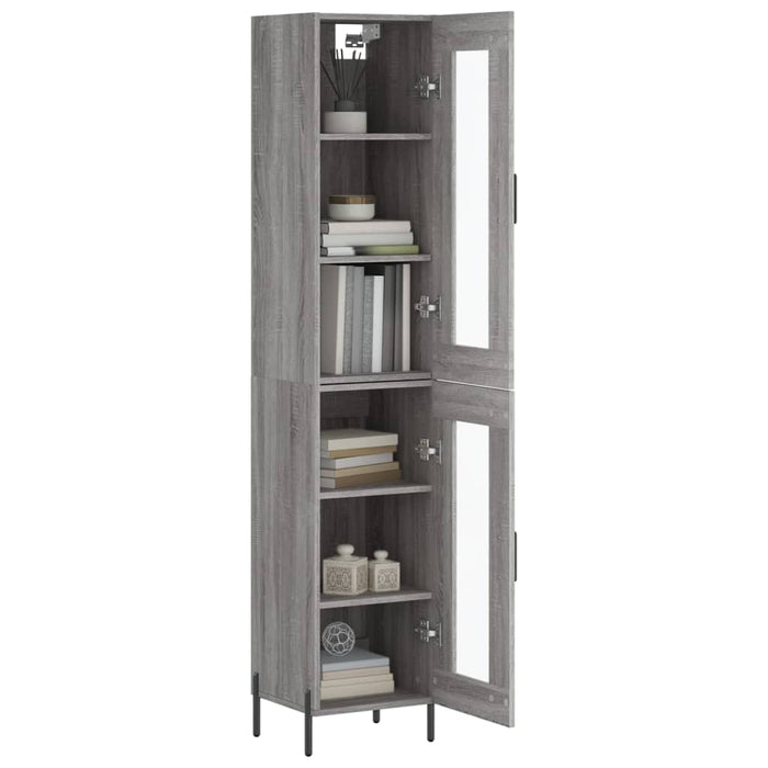 Dulap înalt, gri sonoma, 34,5x34x180 cm, lemn prelucrat - WALTI WALTI