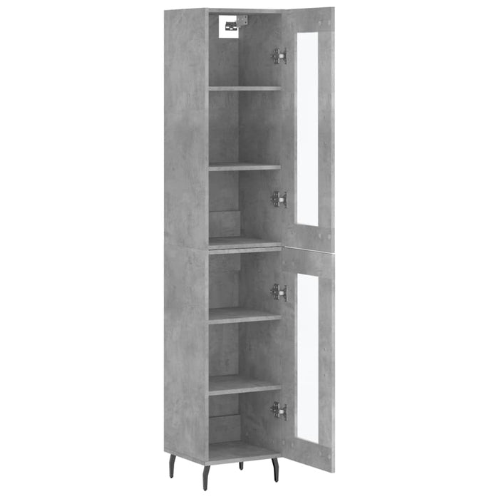 Dulap înalt, gri beton, 34,5x34x180 cm, lemn prelucrat - WALTI WALTI