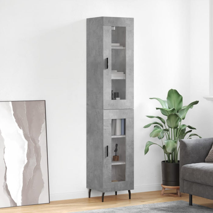 Dulap înalt, gri beton, 34,5x34x180 cm, lemn prelucrat - WALTI WALTI