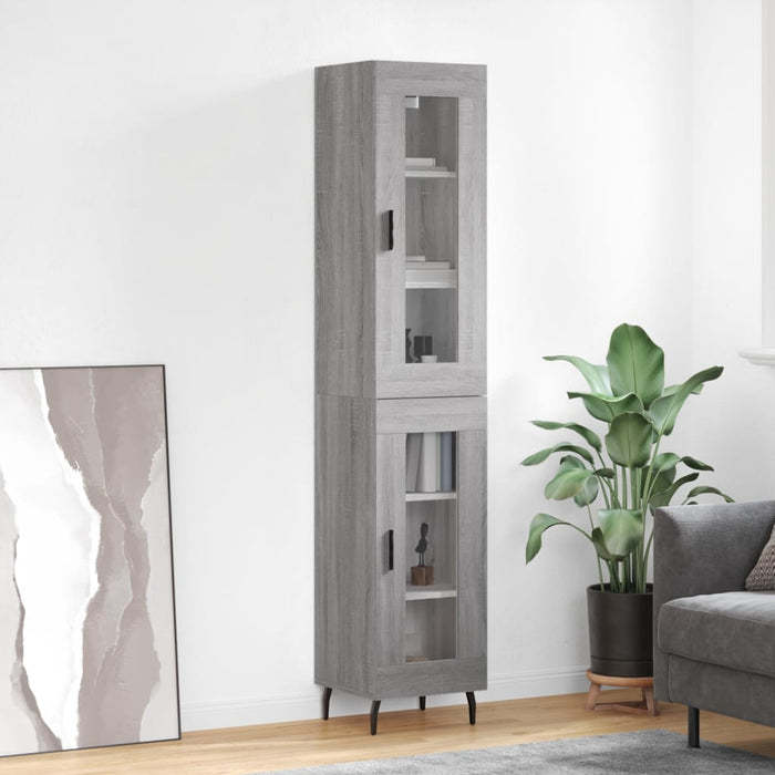 Dulap înalt, gri sonoma, 34,5x34x180 cm, lemn prelucrat - WALTI WALTI