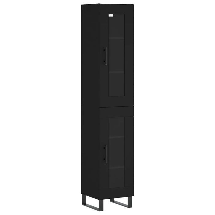 Dulap înalt, negru, 34,5x34x180 cm, lemn prelucrat WALTI