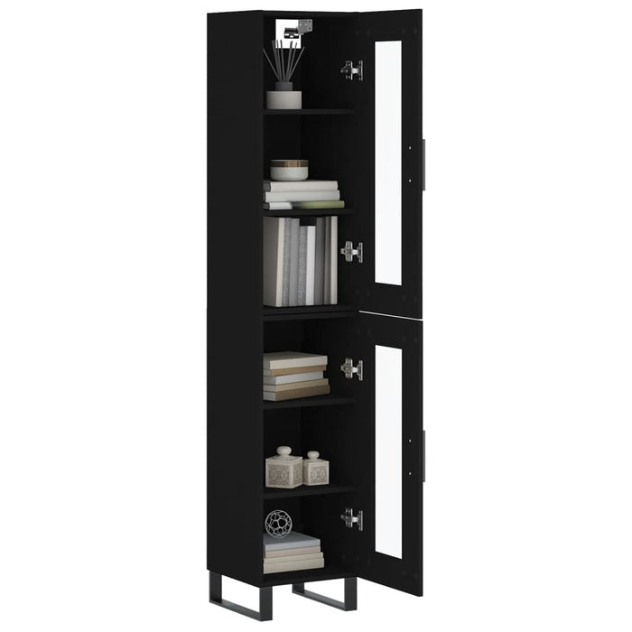 Dulap înalt, negru, 34,5x34x180 cm, lemn prelucrat WALTI