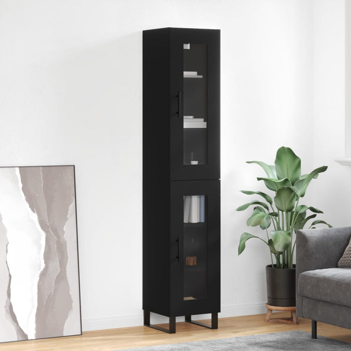 Dulap înalt, negru, 34,5x34x180 cm, lemn prelucrat WALTI