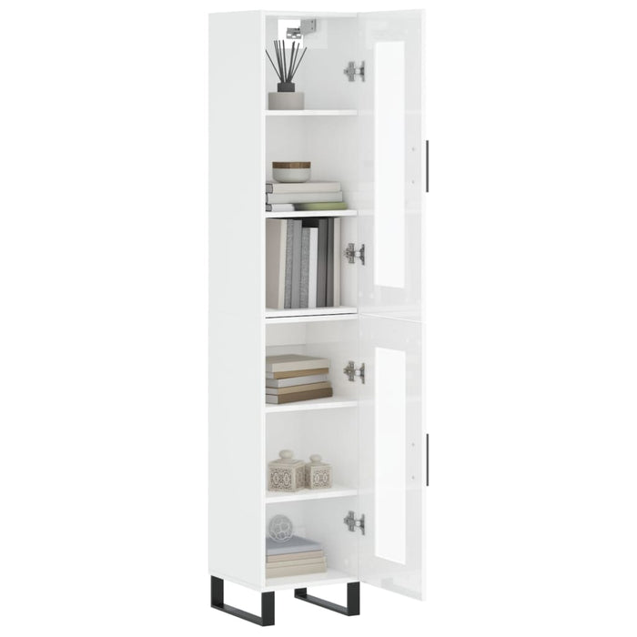Dulap înalt, alb extralucios, 34,5x34x180 cm, lemn prelucrat WALTI