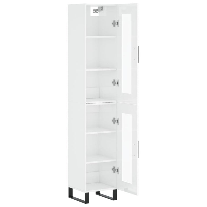 Dulap înalt, alb extralucios, 34,5x34x180 cm, lemn prelucrat WALTI