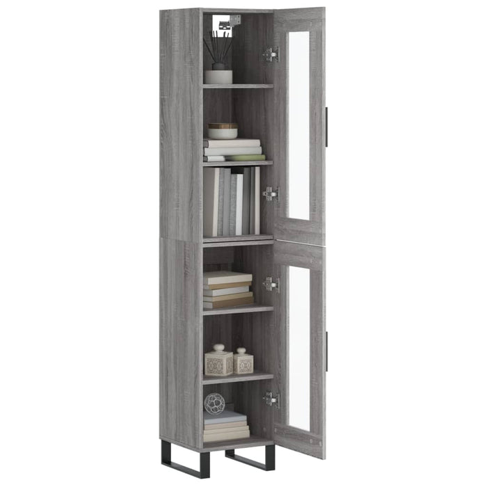 Dulap înalt, gri sonoma, 34,5x34x180 cm, lemn prelucrat WALTI