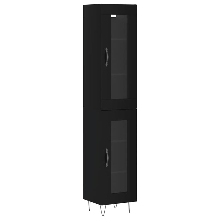 Dulap înalt, negru, 34,5x34x180 cm, lemn prelucrat WALTI