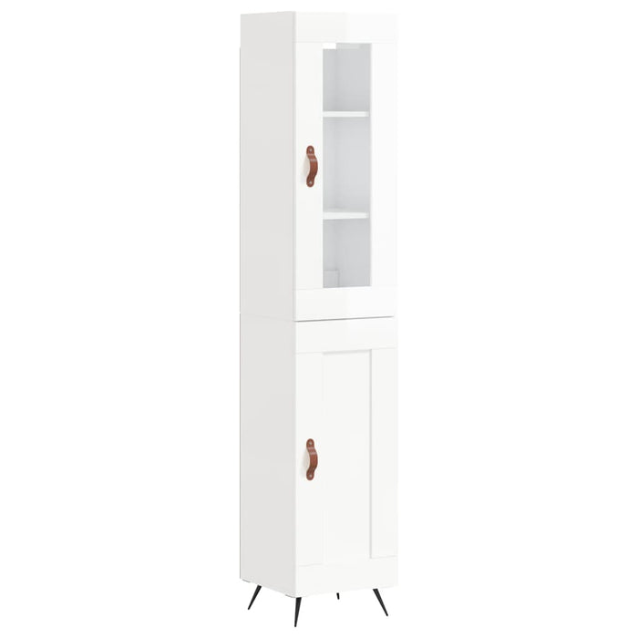 Dulap înalt, alb extralucios, 34,5x34x180 cm, lemn prelucrat WALTI
