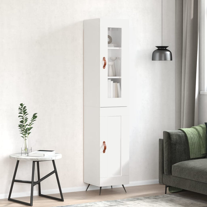 Dulap înalt, alb extralucios, 34,5x34x180 cm, lemn prelucrat WALTI