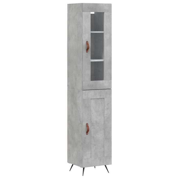 Dulap înalt, gri beton, 34,5x34x180 cm, lemn prelucrat WALTI
