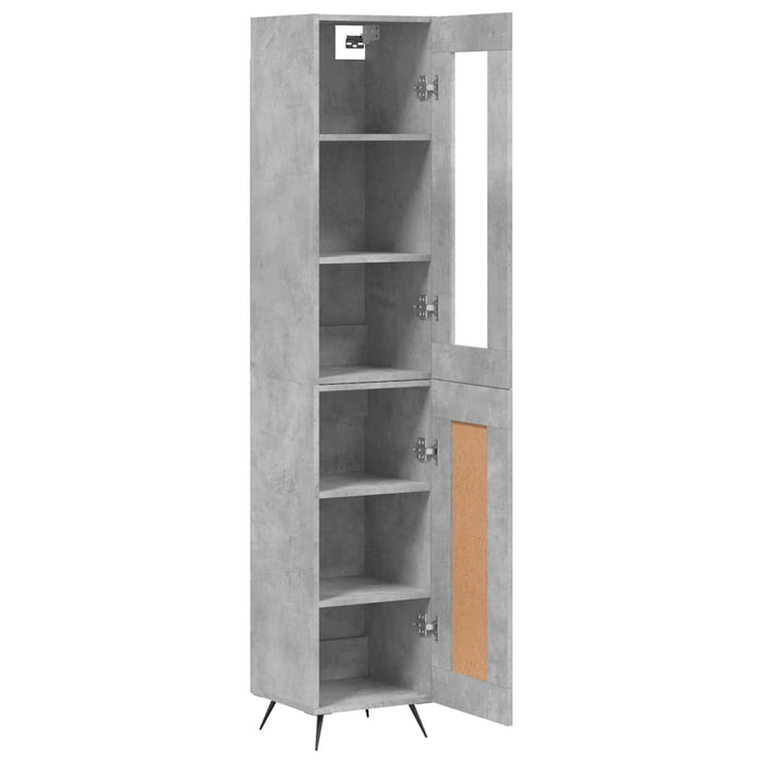 Dulap înalt, gri beton, 34,5x34x180 cm, lemn prelucrat WALTI