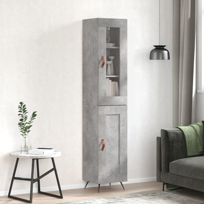Dulap înalt, gri beton, 34,5x34x180 cm, lemn prelucrat WALTI