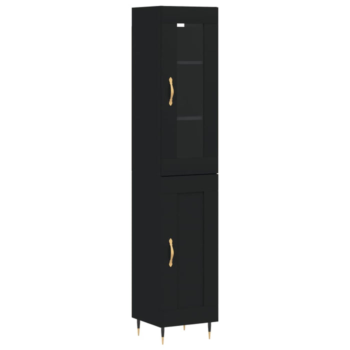 Dulap înalt, negru, 34,5x34x180 cm, lemn prelucrat WALTI