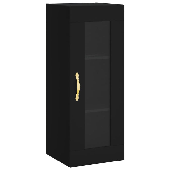 Dulap înalt, negru, 34,5x34x180 cm, lemn prelucrat WALTI