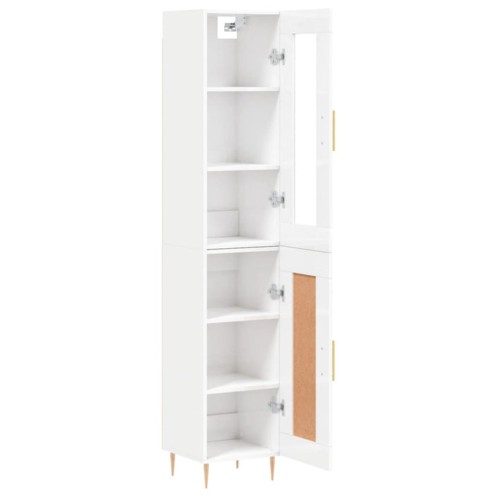 Dulap înalt, alb extralucios, 34,5x34x180 cm, lemn prelucrat WALTI