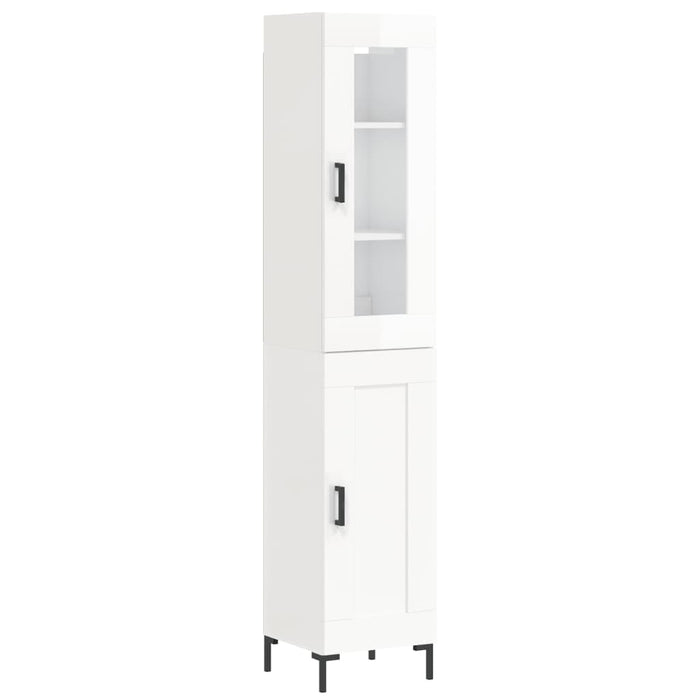 Dulap înalt, alb extralucios, 34,5x34x180 cm, lemn prelucrat WALTI