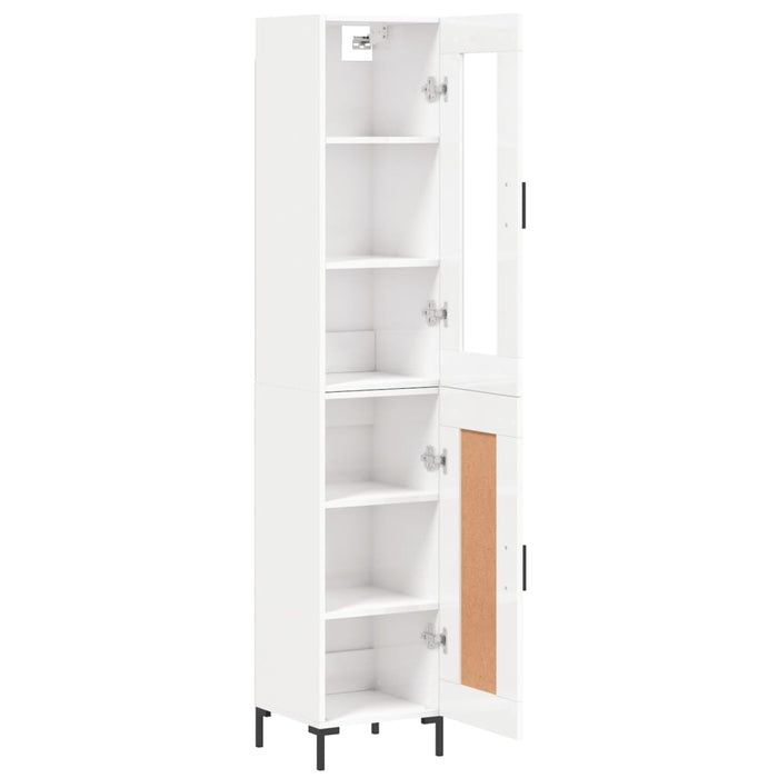 Dulap înalt, alb extralucios, 34,5x34x180 cm, lemn prelucrat WALTI