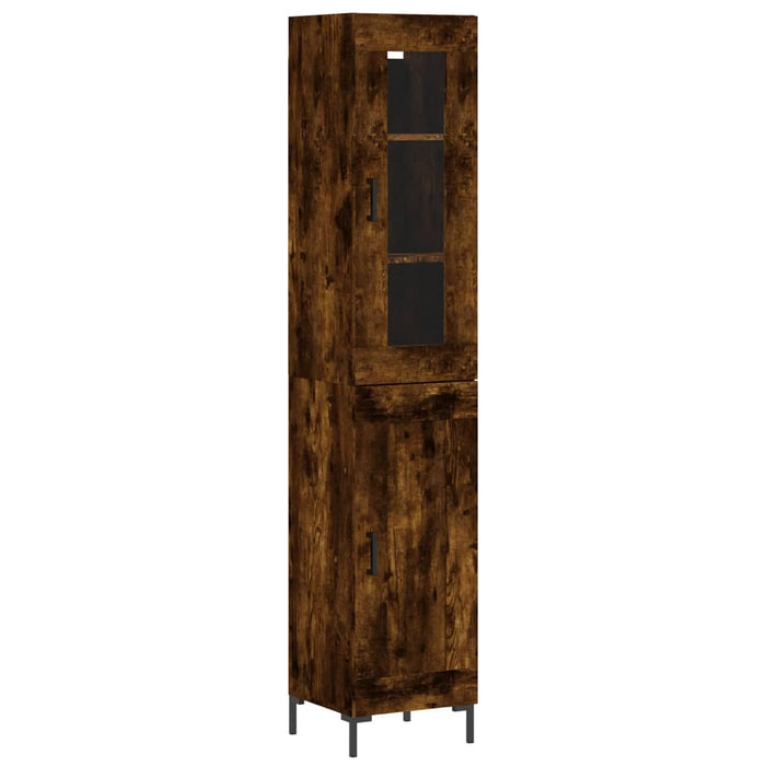 Dulap înalt, stejar fumuriu, 34,5x34x180 cm, lemn prelucrat WALTI