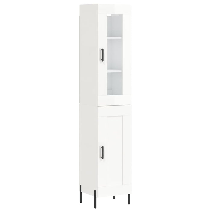 Dulap înalt, alb extralucios, 34,5x34x180 cm, lemn prelucrat WALTI