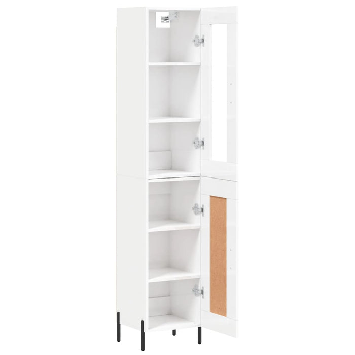 Dulap înalt, alb extralucios, 34,5x34x180 cm, lemn prelucrat WALTI
