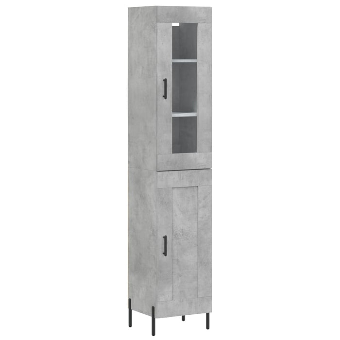 Dulap înalt, gri beton, 34,5x34x180 cm, lemn prelucrat - WALTI WALTI